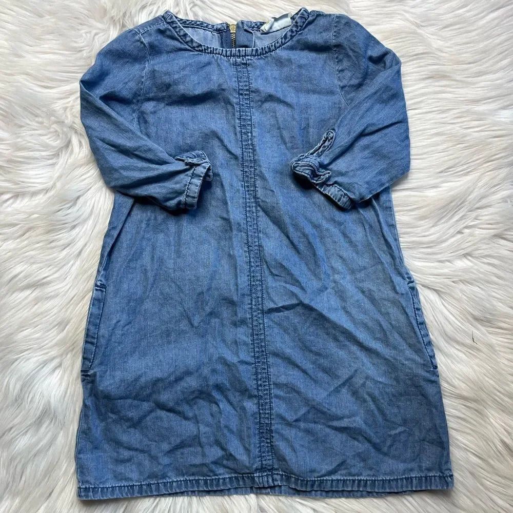 Crazy 8 Denim Pocketed Dress Blue Size 5